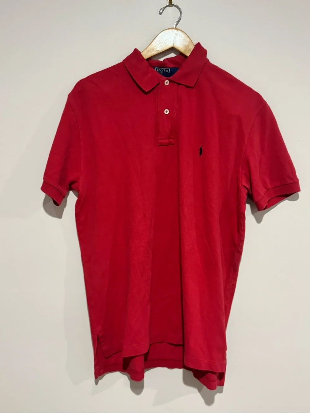 Polo Ralph Lauren Polo Shirt Mens Medium Red Classic Fit Short Sleeve Pony